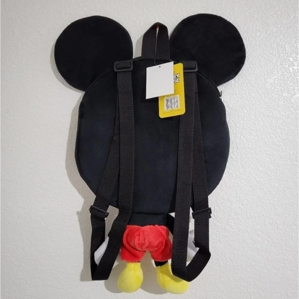 Disney‎ Mickey Mouse 3D Flat Plush Bag Zipper Backpack 21 inches Tall